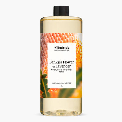 1L Hand Wash Refill Banksia Lavender Bosisto's Moisturising Soap Free Liquid Gel