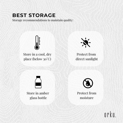 Orku 100ml Organic Castor Oil - Hexane Free Cold Pressed