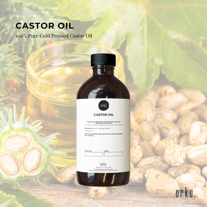 Orku 500ml Organic Castor Oil - Hexane Free Cold Pressed