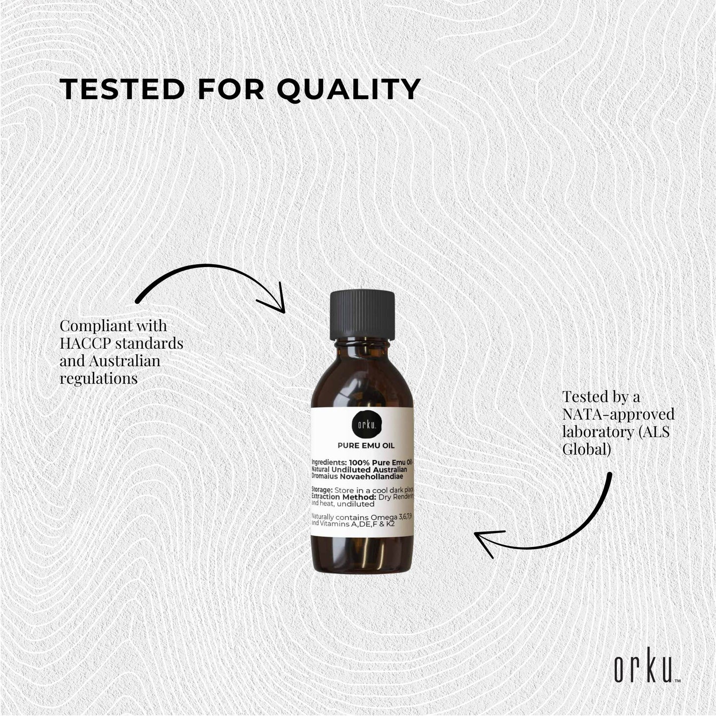 Orku 10ml Pure Emu Oil - Natural Undiluted Australian Dromaius Novaehollandiae