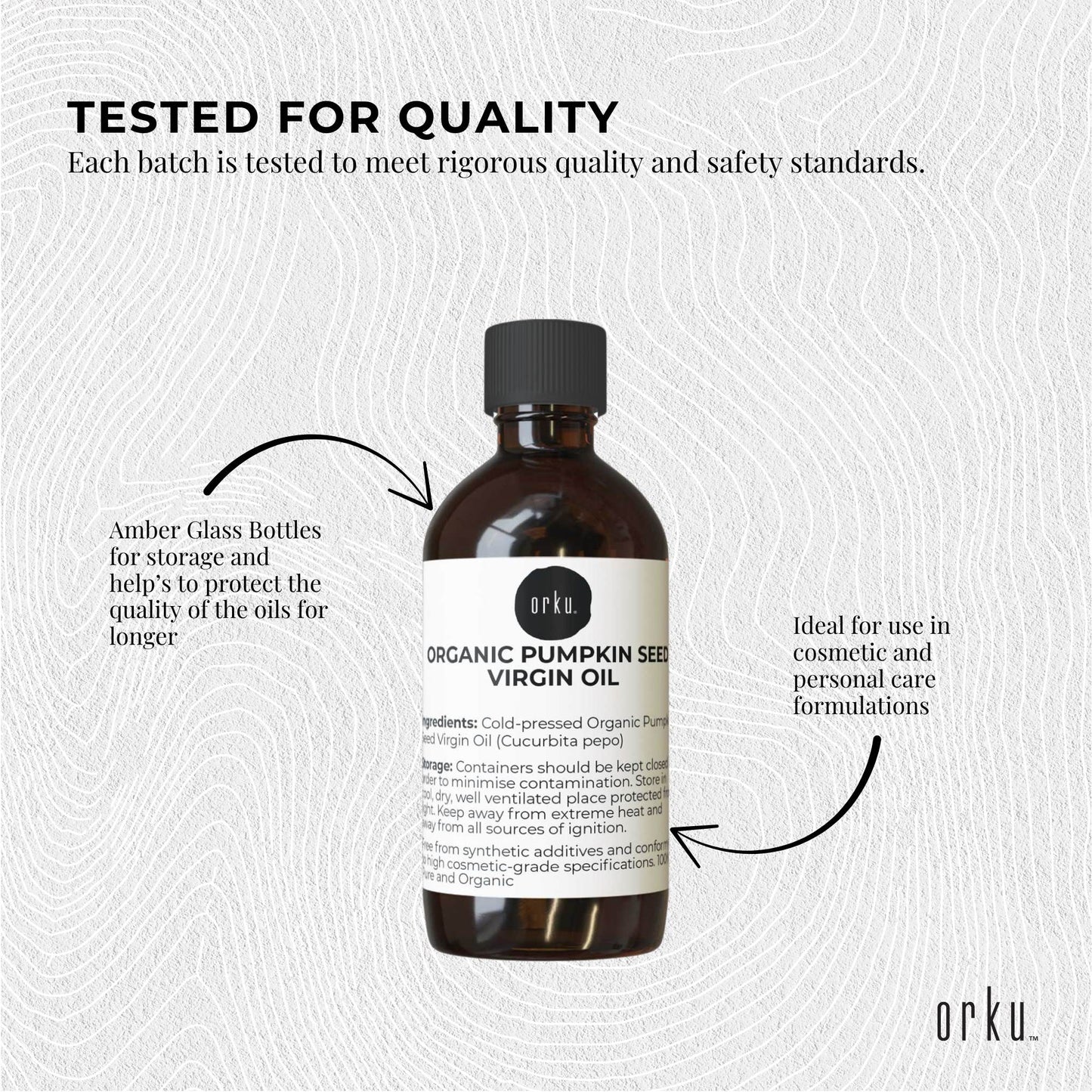 Orku 250ml Organic Pumpkin Seed Oil – Virgin Cold Pressed Unrefined Cosmetic Gr.