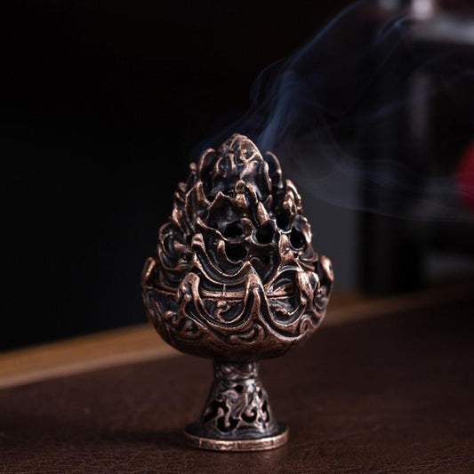 Small Vintage Copper Incense Burner - Indoor Ornament