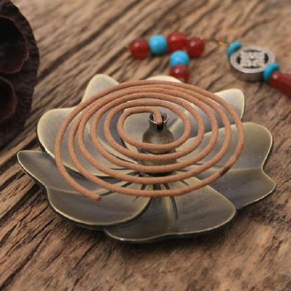 Vintage Alloy Incense Burner - Creative Sandalwood Furnace for Bedroom - Red Copper