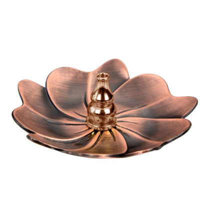 Vintage Sandalwood Incense Burner - Creative Alloy Holder for Bedroom - Red Copper