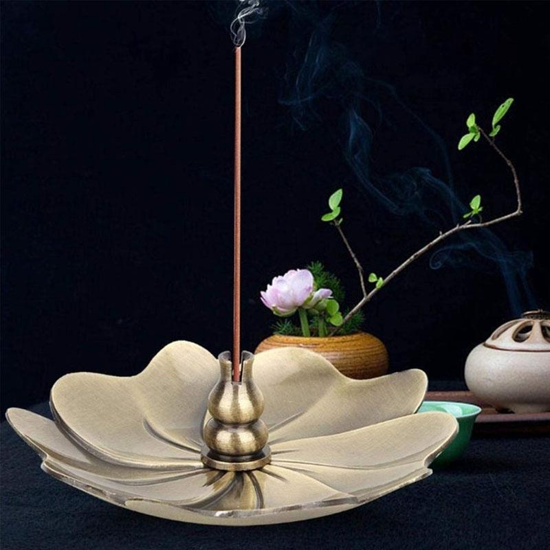 Vintage Sandalwood Incense Burner - Creative Alloy Holder for Bedroom - Red Copper