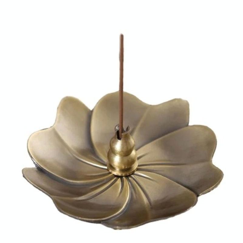 Vintage Sandalwood Incense Burner - Creative Alloy Holder for Bedroom - Red Copper