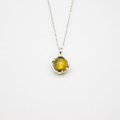 Gift Box - Aroma Necklace White Gold - Planet Stellar Midnight (Golden dark blue) + Purify Oil Blend