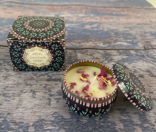 Small Scented Candle Set - 4 Soy Wax Candles, Travel Candle Set (Black Forest)
