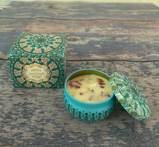 Small Scented Candle Set - 4 Soy Wax Candles, Travel Candle Set (Ocean Star)