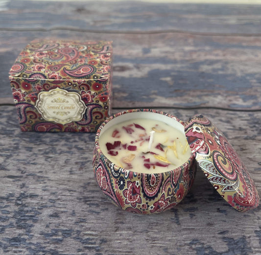 Small Scented Candle Set - 4 Soy Wax Candles, Travel Candle Set (Osmanthus)