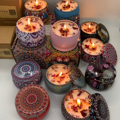 Small Scented Candle Set - 4 Soy Wax Candles, Travel Candle Set (Bluebell)
