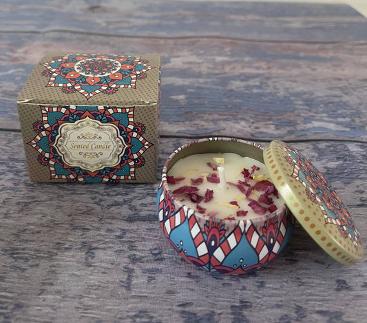 Small Scented Candle Set - 4 Soy Wax Candles, Travel Candle Set (Lemongrass)