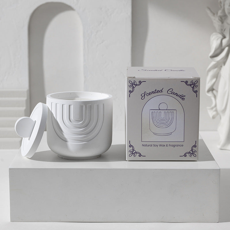 (Juniper and lavender)Scented Candle - Soy Wax Candle in Ceramic Pot